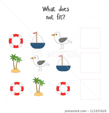 Educational game for children what does not fit 121835826