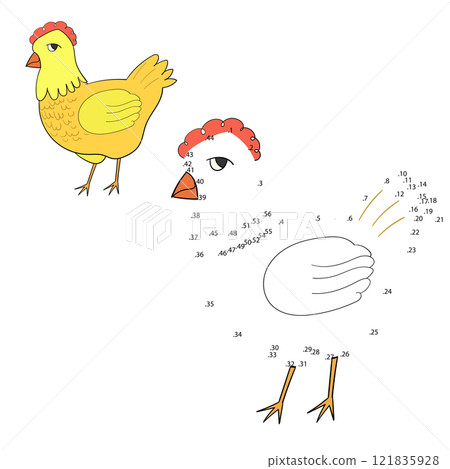 Connect the dots game hen chicken Connect the dots game hen chicken 121835928