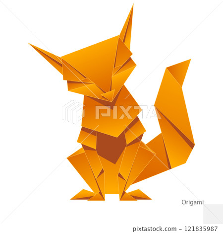Origami paper fox vector illustration 121835987
