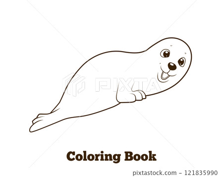 Seal cartoon coloring book vector illustration 121835990