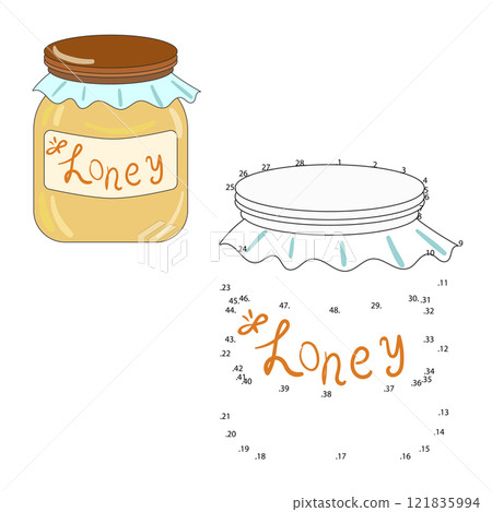 Connect the dots game honey vector illustration Connect the dots game honey vector illustration 121835994
