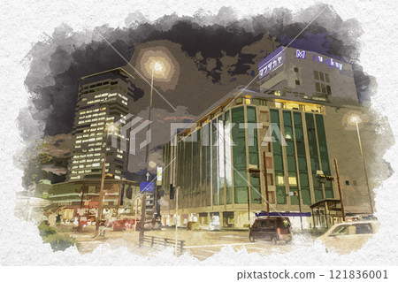 水彩風格 靜岡車站北口站 松坂屋 靜岡縣靜岡市 水彩風格 靜岡車站北口站 松坂屋 靜岡縣靜岡市 121836001