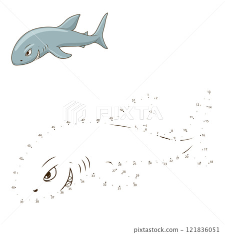 Connect the dots to draw game shark vector 121836051