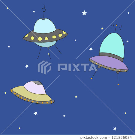 Cartoon UFO vector illustration Cartoon UFO vector illustration 121836084