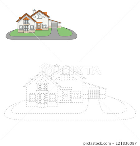 Draw house vector illustration 121836087