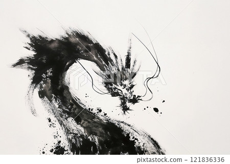 Dragon ink painting 121836336