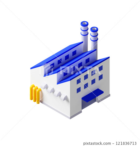 3DCG | Isometric | Factory building exterior 121836713