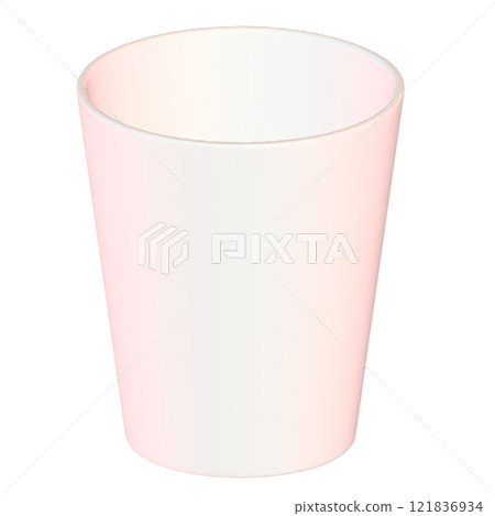 空的白色杯子的 3D 插圖 121836934