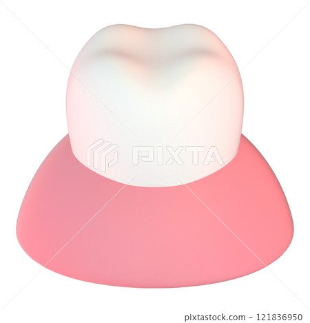 3D illustration of clean teeth and gums 121836950