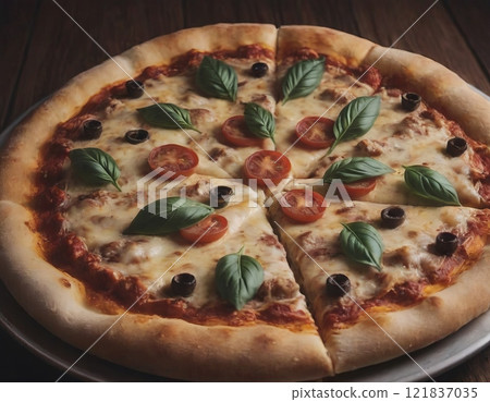 pizza closeup italian cuisine 121837035