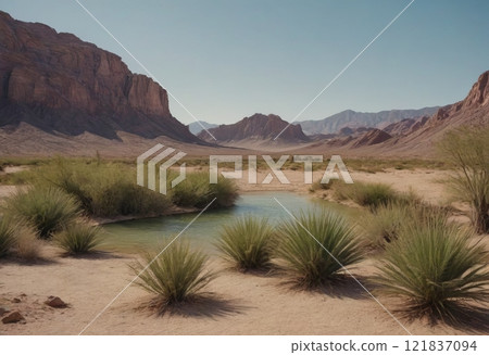 desert landscape with water 121837094