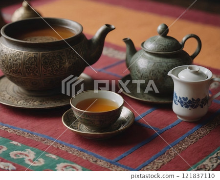 tea party set table in oriental style tea party set table in oriental style 121837110