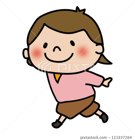 A child running happily (girl 1) 121837264