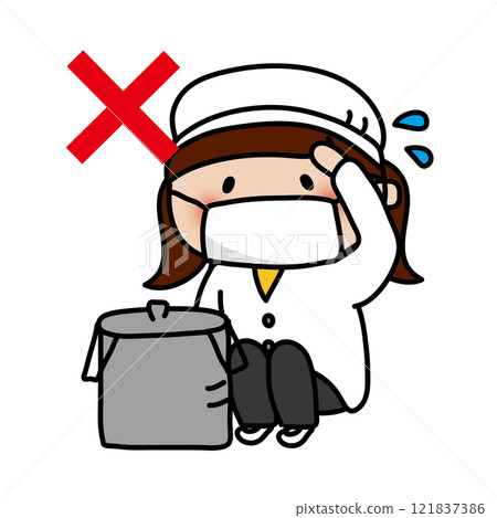 Child putting school lunch on the floor Child putting school lunch on the floor 121837386