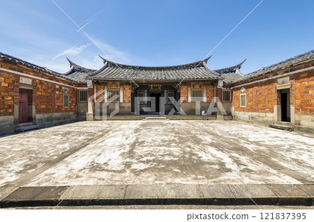 Building view of the Lee Teng-fan's Ancient Residence in Daxi of Taoyuan, Taiwan. 121837395