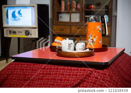 A living room with a kotatsu in the Showa era 121838439