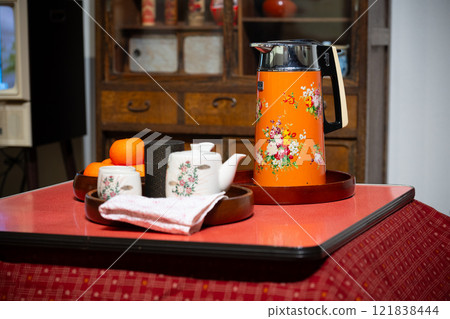 A living room with a kotatsu in the Showa era 121838444