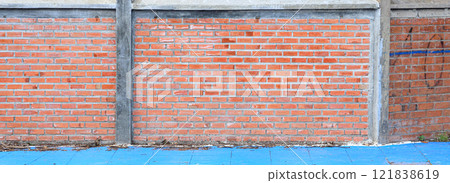 red brick wall texture background 121838619