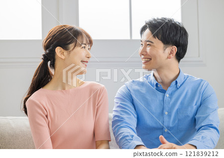 Couple looking at each other 121839212