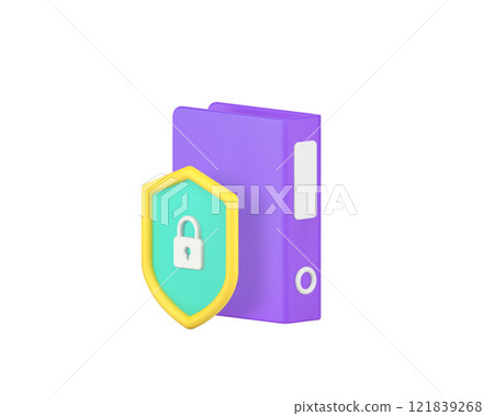 Business document file data protection security storage 3d icon realistic vector illustration 121839268