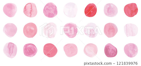 水彩粉色圓圈手寫套裝 121839976