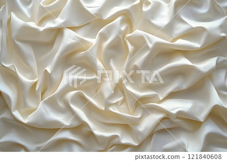 Elegant Cream Silk Fabric Background for Design and Decoration Generative AI 121840608