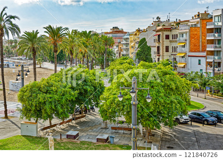 Seafront of Sitges,a beautiful town near Barcelona. Seafront of Sitges,a beautiful town near Barcelona. 121840726