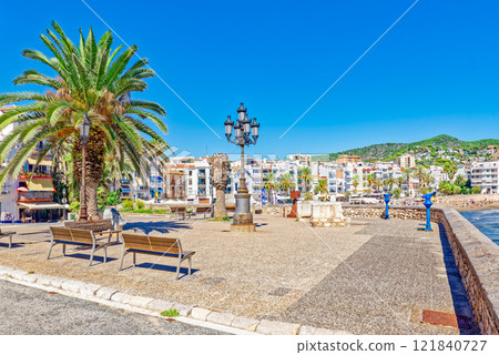 Seafront of Sitges,a beautiful town near Barcelona. Seafront of Sitges,a beautiful town near Barcelona. 121840727