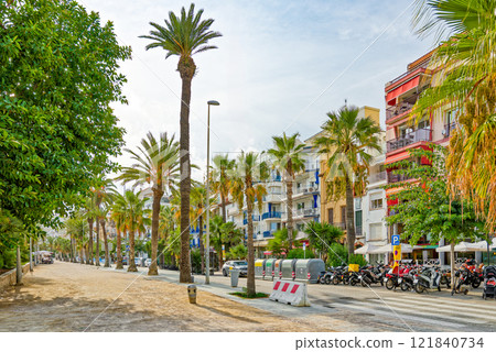 Seafront of Sitges,a beautiful town near Barcelona. Seafront of Sitges,a beautiful town near Barcelona. 121840734