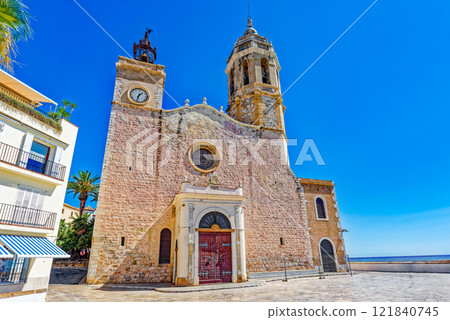 Iconic church of St. Bartholomew and St. Thecla. Sitges. 121840745