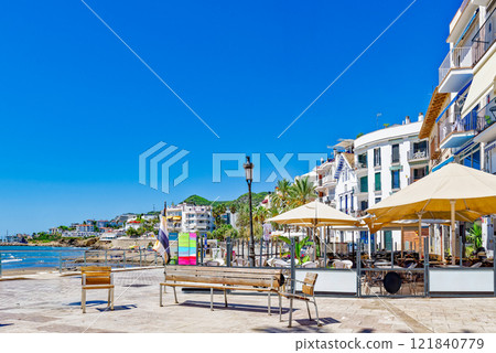 Seafront of Sitges,a beautiful town near Barcelona. Seafront of Sitges,a beautiful town near Barcelona. 121840779