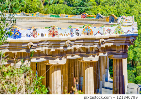 Barcelona. Gorgeous and amazing Park Guel . Barcelona. Gorgeous and amazing Park Guel . 121840799
