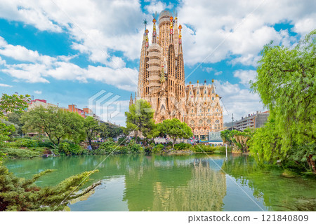 Sagrada Familia,beautiful and majestic  outdoor view. 121840809