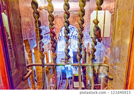 Barcelona. Inside Palace of Guell (Palau Guell) Gothic Quarter. 121840815