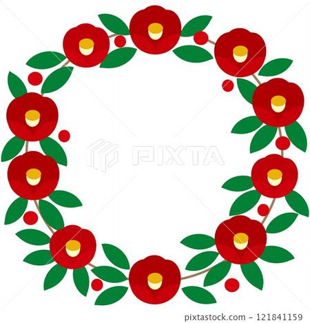 Camellia frame white background Camellia frame white background 121841159