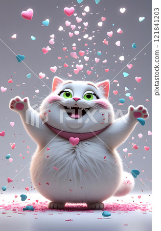 Fat Cat and Valentine's Day 121841203