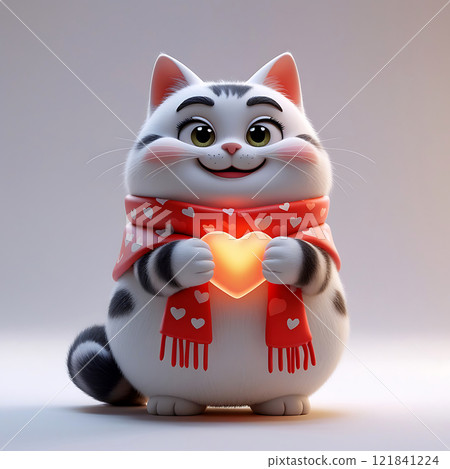 Fat Cat and Valentine's Day Fat Cat and Valentine's Day 121841224