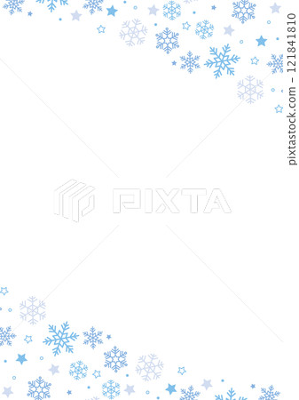Snowflake frame star blue light blue corner vertical 121841810