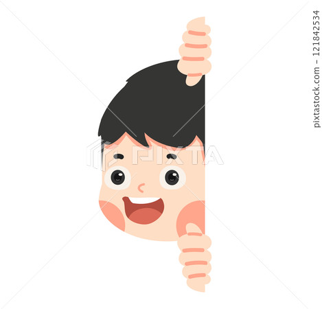 Child Popping Out from a Wall 121842534