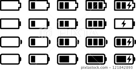 Battery charging symbol vector icon set 5 Battery charging symbol vector icon set 5 121842893