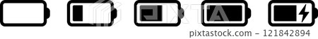 Battery charging symbol vector icon set 4 Battery charging symbol vector icon set 4 121842894