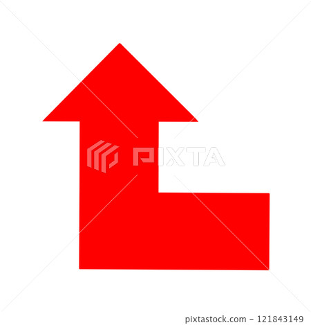 箭頭彎曲成直角的插圖 121843149