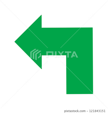 Illustration of an arrow bent at a right angle 121843151