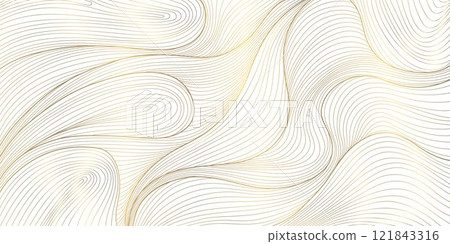 Vector gold on white line wave pattern, abstract premium curve background, geometric shape illustration. Fancy wind, sea texture. Vector gold on white line wave pattern, abstract premium curve background, geometric shape illustration. Fancy wind, sea texture. 121843316