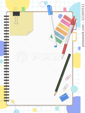 文具和筆記本套裝，流行背景 121843511