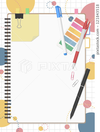 文具和筆記本套裝，流行背景 121843518