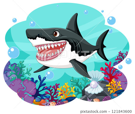 Colorful Underwater Shark Adventure Colorful Underwater Shark Adventure 121843600