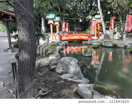 <Fukuoka Prefecture> Sumiyoshi Mikka Ebisu Shrine grounds Shrine grounds Pond 121843920