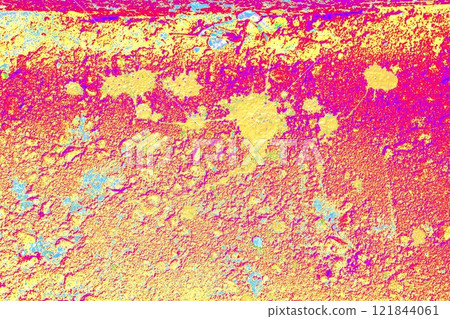 Paint drips onto the road. Construction paint. Paint drips onto the road. Construction paint. 121844061