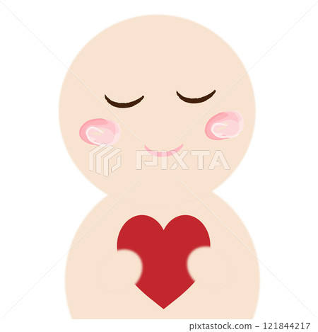 擁抱一顆心的人手寫風格剪貼畫透明背景png 121844217